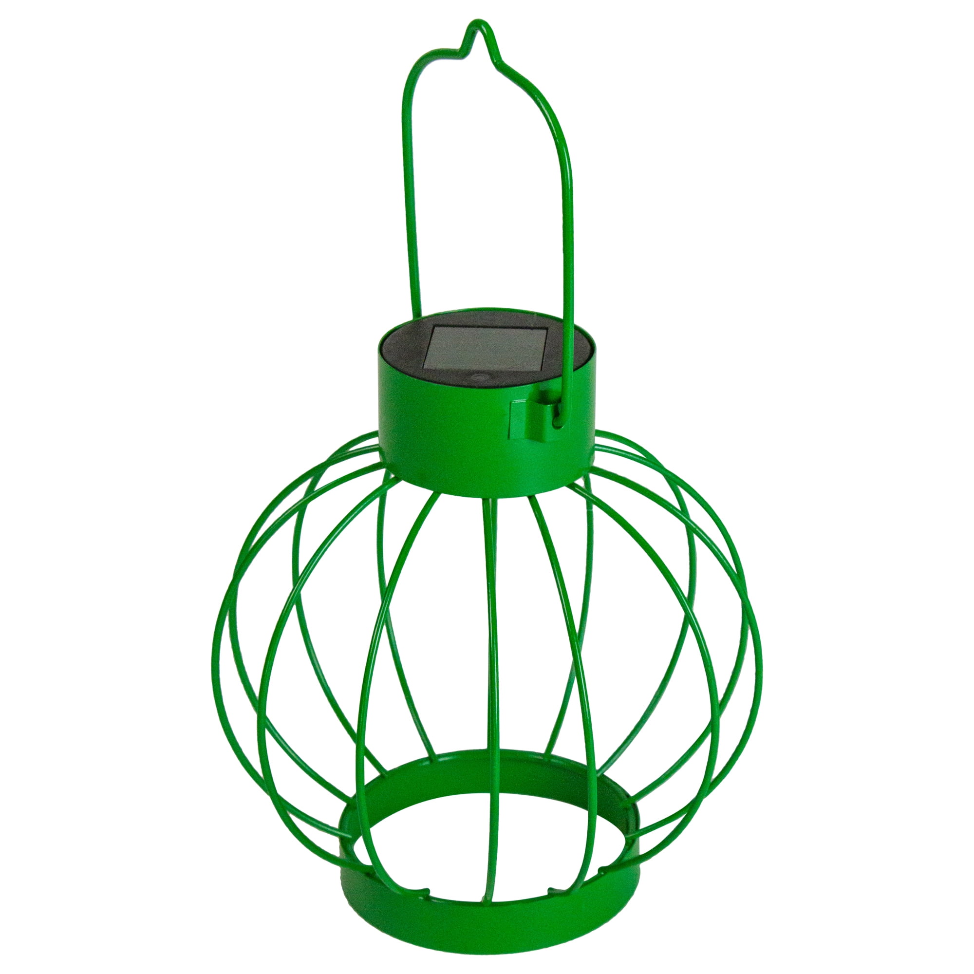 6.5" Green Metal Outdoor Hanging LED Solar Lantern