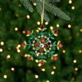 thumbnail image 1 of Northlight 6.5" Green and Red Gem Stone Flowers Snowflake Christmas Ornament, 1 of 5