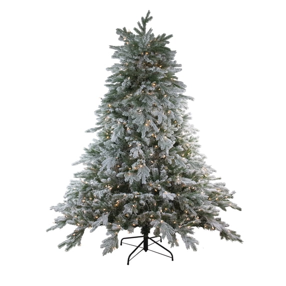 Northlight 6.5' Prelit Artificial Christmas Tree Frosted Butte Fir - Clear Lights