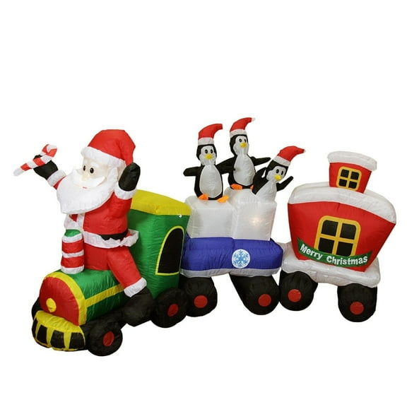 Northlight Inflatable Santa Claus Train Lighted Christmas Yard Inflatable, 72"