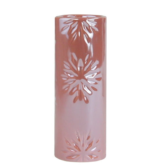 Northlight 6.5" Tall Pearly Pink Snowflake Christmas Candle Holder