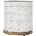 thumbnail image 1 of Northlight 6.5" White Round Embossed Utensil Storage Container with Wooden Base, 1 of 6