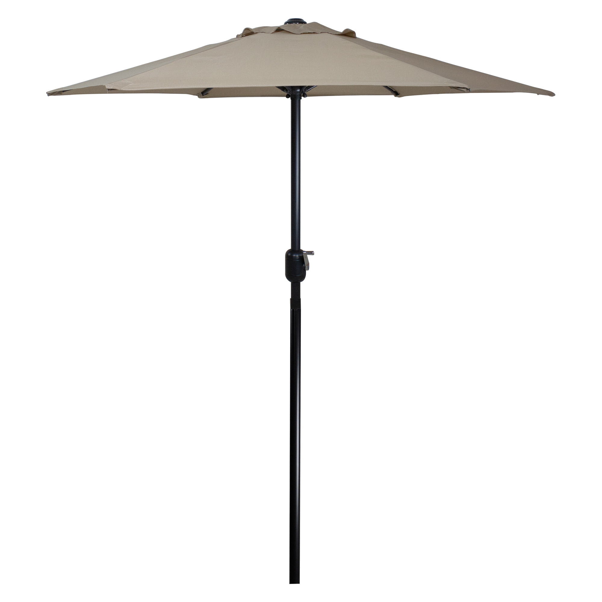 6.5ft Outdoor Patio Market Umbrella with Hand Crank, Taupe