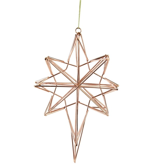 Northlight 6.75” Geometric Wire 8-Point Star Christmas Ornament - Rose Gold