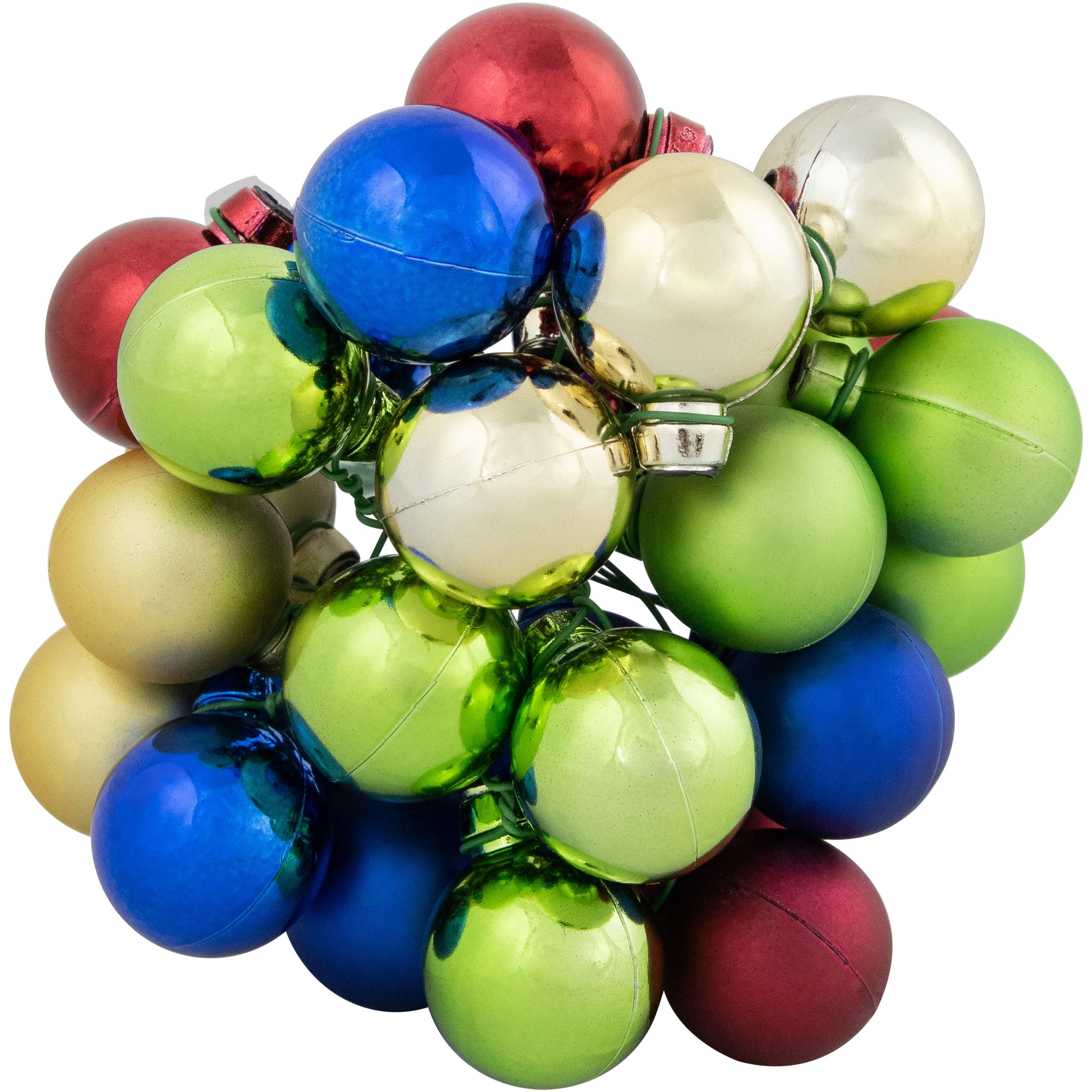 Multicolor Shatterproof Plastic Holiday Ball Ornament Pick