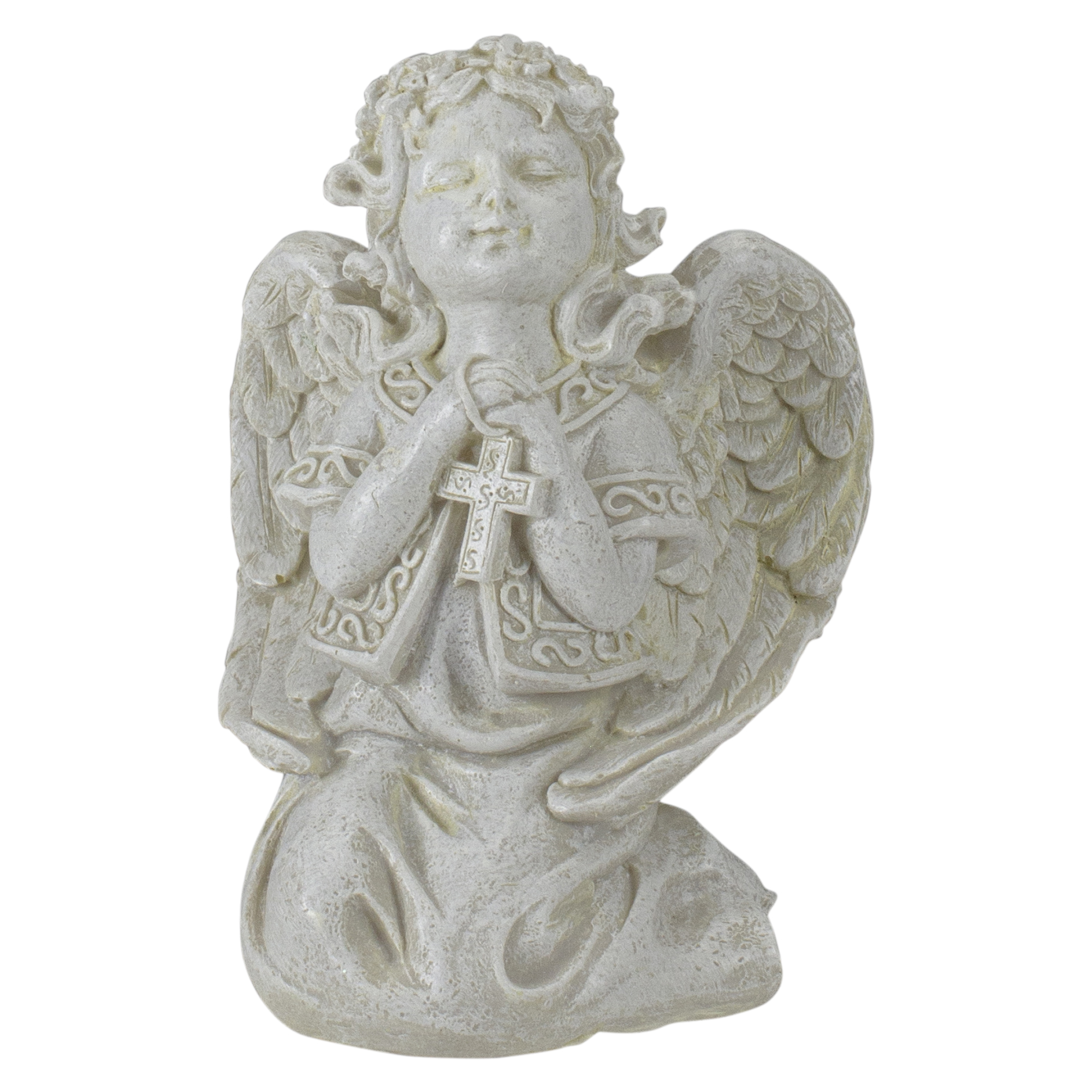 Northlight 6.75" Praying Angel with Cross Outdoor Garden Statue ...
