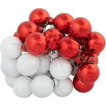 Northlight Shatterproof Ball Ornament Christmas Pick - 6.75" - Red and White