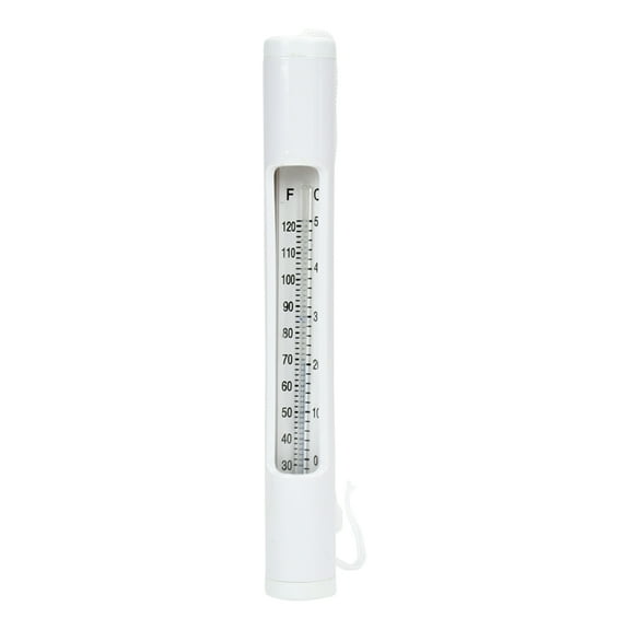 Northlight 6.75" White Round Swimming Pool Thermometer with White Cord