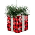 thumbnail image 1 of Northlight 6" Black and Red Buffalo Plaid Gift Box Christmas Ornament, 1 of 4