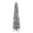 thumbnail image 1 of Northlight 6' Flocked North River Pine Pencil Artificial Christmas Tree, Unlit, 1 of 7