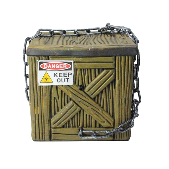 6" Brown and Black Geometric Square Chained Shaking Box Halloween Decor