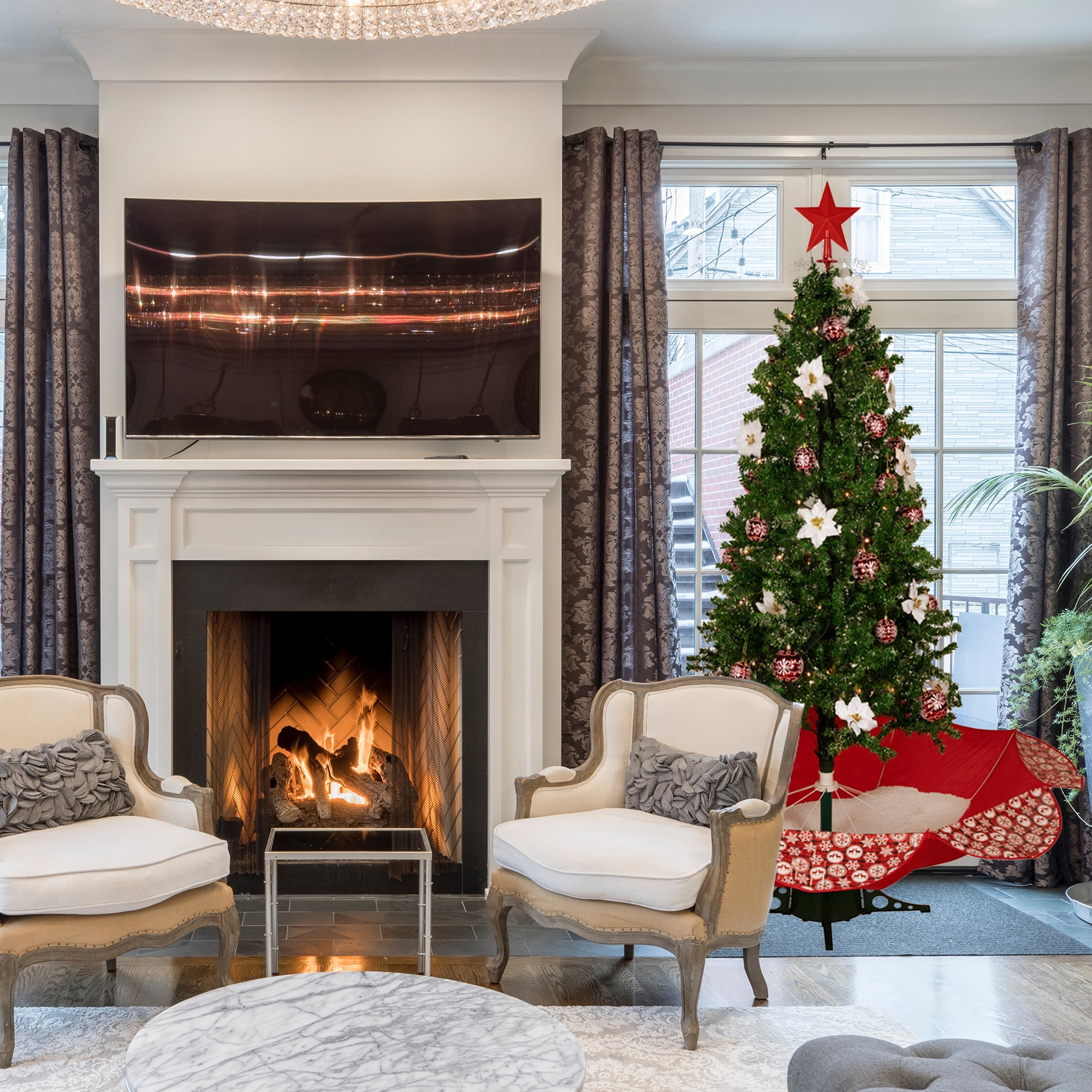 Northlight Lighted Musical Snowing Artificial Christmas Tree 6