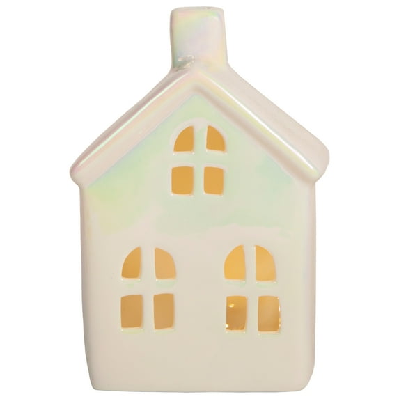 Northlight 6" LED Lighted Ceramic House Christmas Decoration, Warm White Lights