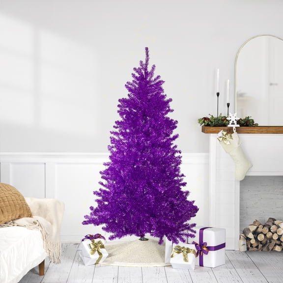 Northlight 6' Metallic Purple Tinsel Artificial Christmas Tree - Unlit