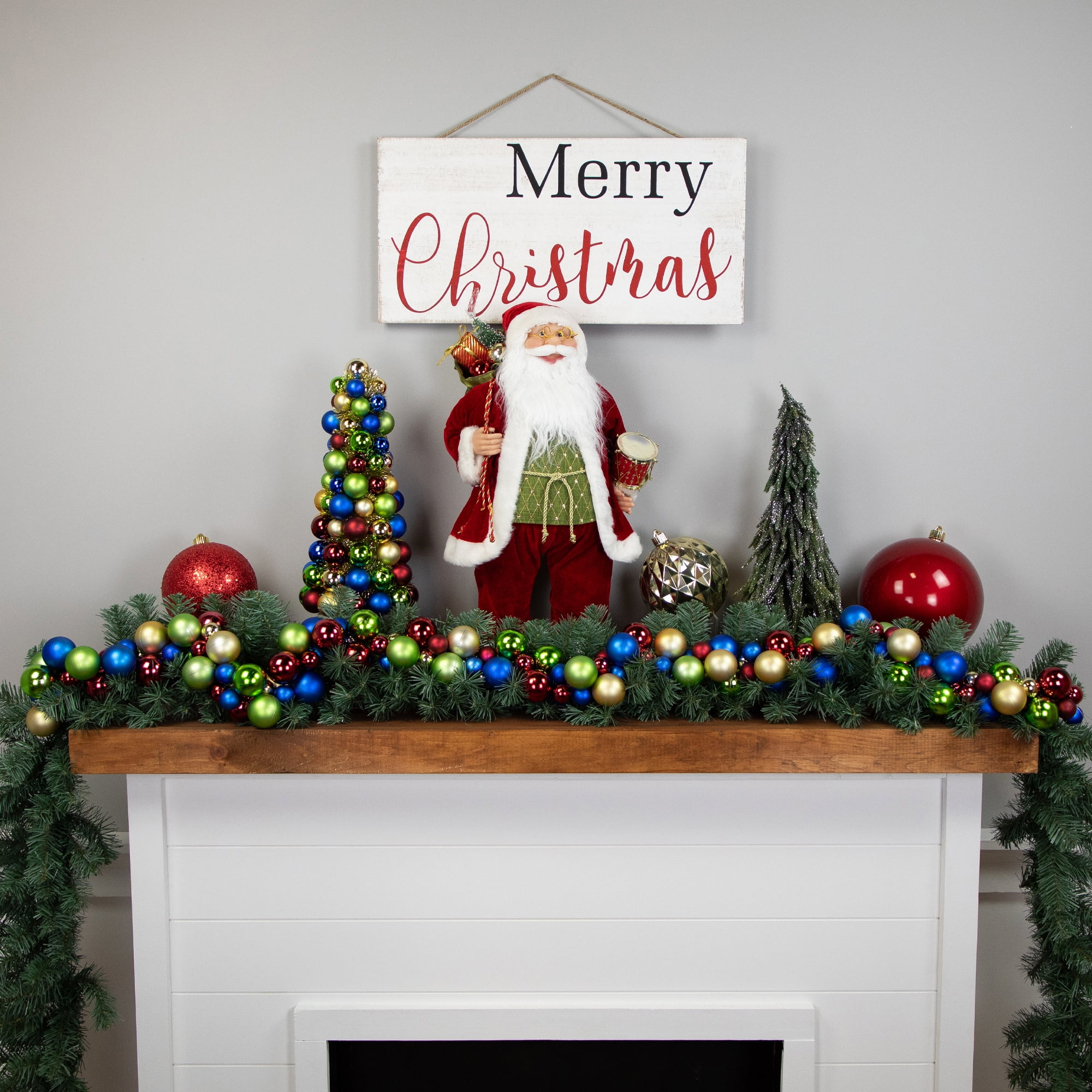 Multicolor Shatterproof Ball Christmas Garland with Matte and Glossy Finish