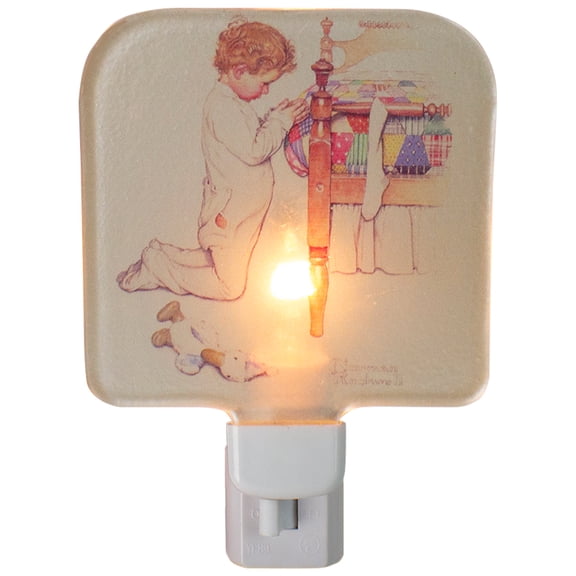Northlight Norman Rockwell 'A Christmas Prayer' Glass Night Light - 4"