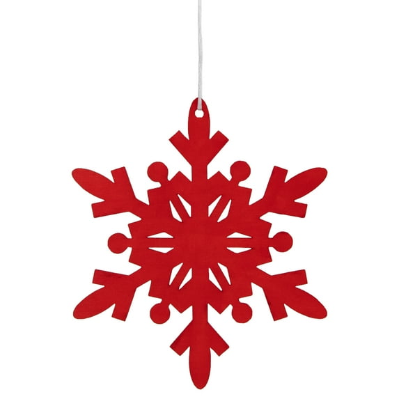 Northlight 6-Point Hanging Wooden Snowflake Christmas Ornament - 7.75" - Red