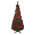 thumbnail image 1 of Northlight 6' Pre-Lit Green Poinsettia Pop-Up Artificial Christmas Tree - Clear LightsSlim, 1 of 4