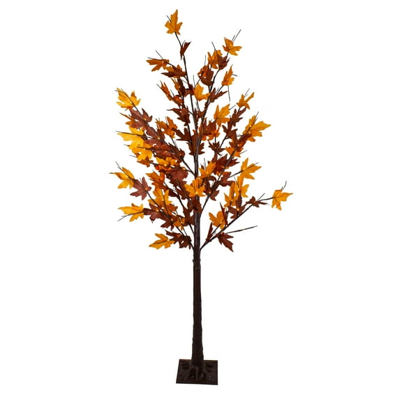 Northlight 6' Pre-Lit LED Artificial Maple Fall Harvest Tree- Clear LED Lights