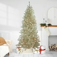 thumbnail image 1 of Northlight Pre-Lit Silver Champagne Artificial Metallic Tinsel Christmas Tree - 6' - Clear Lights, 1 of 7