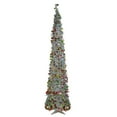 thumbnail image 1 of Northlight 6' Pre-Lit Silver Tinsel Pop-Up Artificial Christmas Tree - Warm White LED Lights, 1 of 1