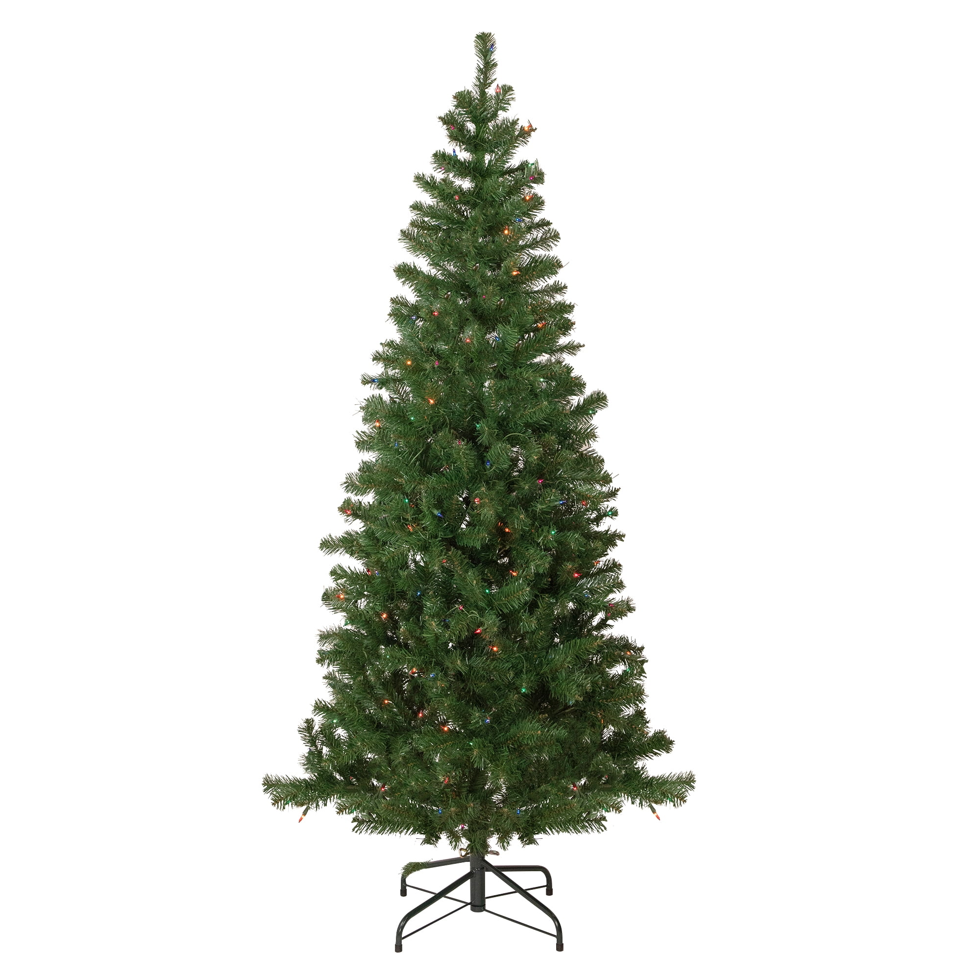 Northlight 6' Pre-Lit Wilson Pine Slim Artificial Christmas Tree Multi Lights