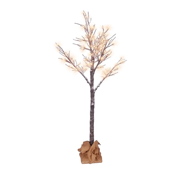 Northlight 6' Prelit Artificial Christmas Tree Lighted Flocked Christmas Twig Tree Outdoor