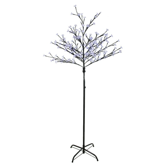 Northlight LED Lighted Cherry Blossom Artificial Tree - 6' - Pure White