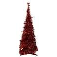 thumbnail image 1 of Northlight 6' Red Tinsel Pop-Up Artificial Christmas Tree, Unlit, 1 of 5