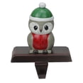 thumbnail image 1 of 6" Red and Green Perched Owl Christmas Stocking Holder, 1 of 3