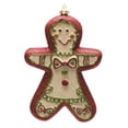 thumbnail image 1 of 6" Red and White Glittered Shatterproof Gingerbread Boy Christmas Ornament, 1 of 2