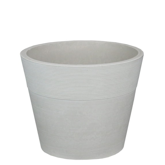 Northlight 6" White Ribbed Rim Round Eco-Friendly Flower Planter