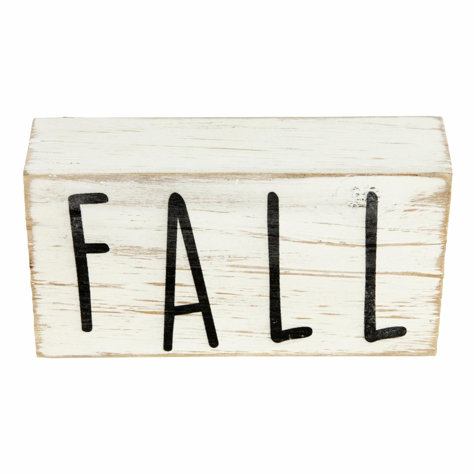 Northlight 6" White Washed Wood Autumn Harvest Fall Sign