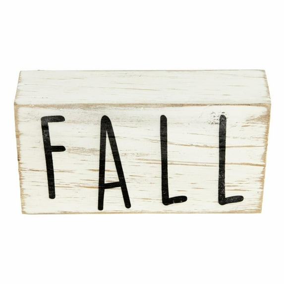 Northlight 6" White Washed Wood Autumn Harvest Fall Sign