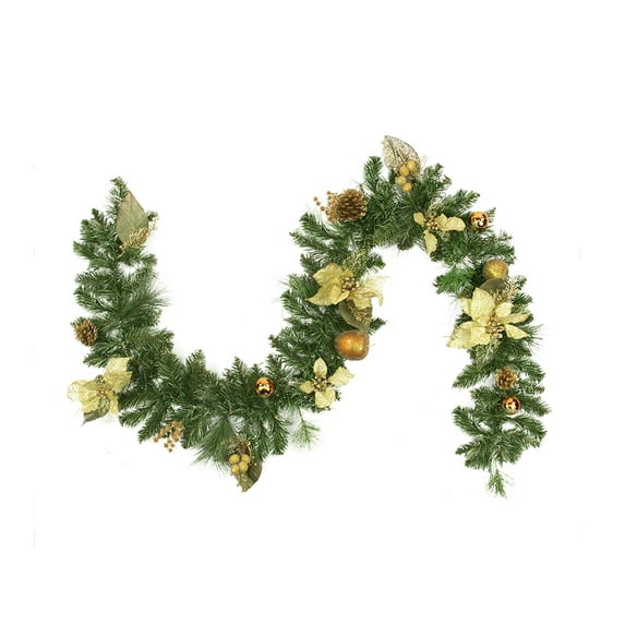 Northlight 6' x 8" Unlit Gold Colored Ball and Twig Artificial Christmas Garland