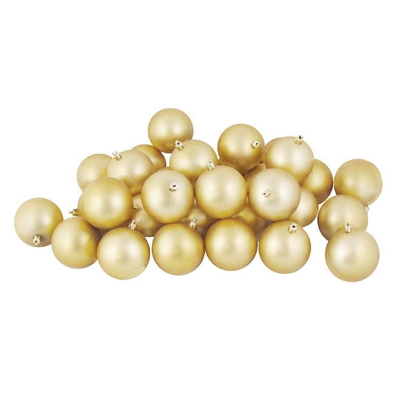 60ct Champagne Gold Matte Shatterproof Christmas Ball Ornaments 2.5" (60mm)