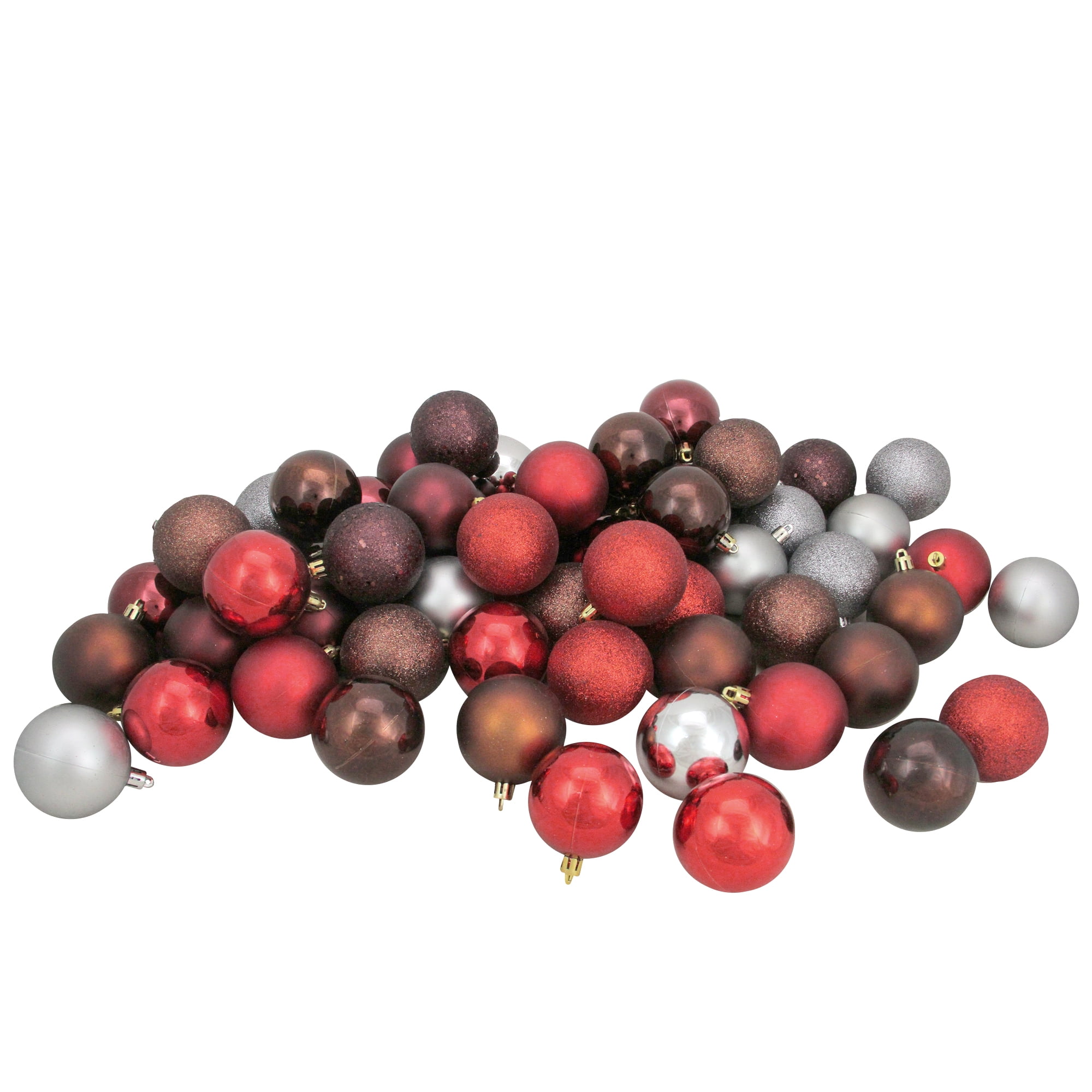 60-Piece Red Matte Shatterproof Christmas Ball Ornament Set