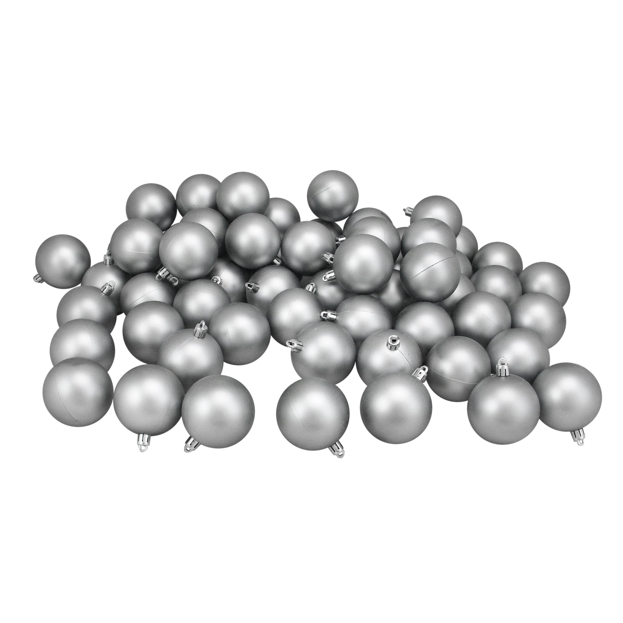 Northlight Shatterproof Matte Christmas Ball Ornaments 2.5" (60mm) - Gray - 60ct