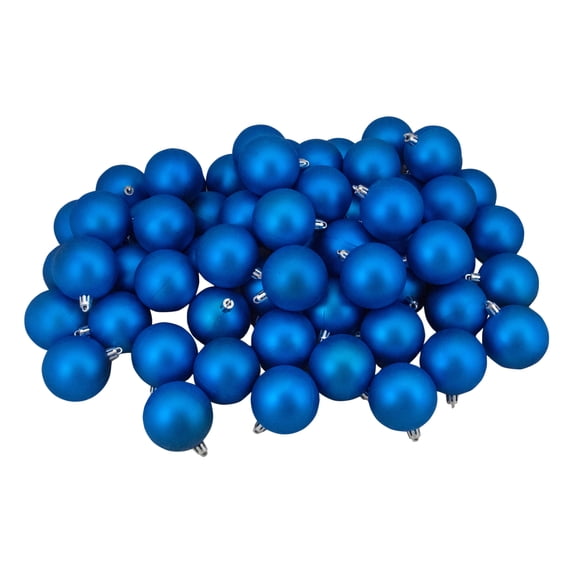 Northlight 60ct Shatterproof Matte Christmas Ball Tree Ornament Set 2.5" - Lavish Blue