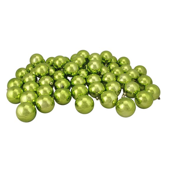Northlight Shatterproof Shiny Christmas Ball Ornaments 2.5" (60mm) - Kiwi Green - 60ct