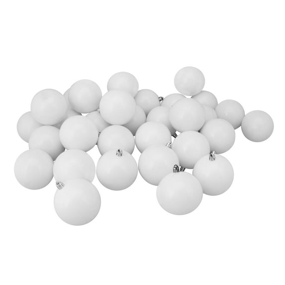 Northlight Shatterproof Shiny Christmas Ball Ornaments - 2.5" (63mm) - Winter White - 60ct
