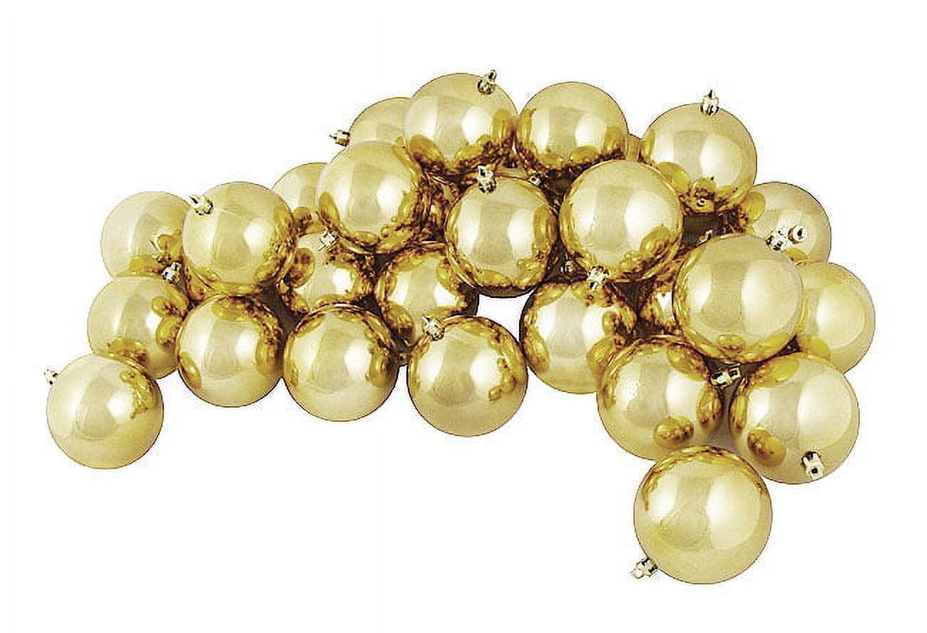 Northlight 60ct Shiny Vegas Gold Shatterproof Christmas Ball Ornaments