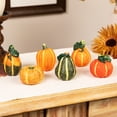 thumbnail image 1 of Northlight Mini Pumpkins and Gourds Ceramic Fall Harvest Decorations - 3.5" - Set of 6, 1 of 8