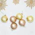 thumbnail image 1 of Northlight 2-Finish Glass Ball Christmas Ornament Set - 3.25" (80mm) - Gold - 6ct, 1 of 9