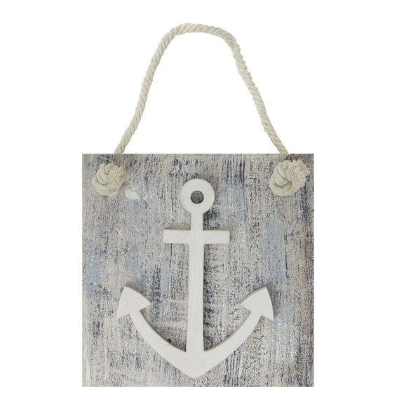 Northlight 7.25 Blue and White Cape Cod Inspired Anchor Wall Hanging Plaque