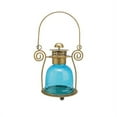 thumbnail image 1 of Northlight 7.5" Decorative Blue Glass Bell Tea Light Candle Holder Lantern, 1 of 2