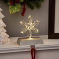 thumbnail image 1 of Northlight LED Lighted Wire Snowflake Christmas Stocking Holder - 6.25" - Silver, 1 of 9