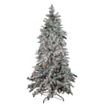 thumbnail image 1 of Northlight 7.5' Pre-Lit Slim Flocked Dunton Spruce Artificial Christmas Tree - Multi-Color Lights, 1 of 5