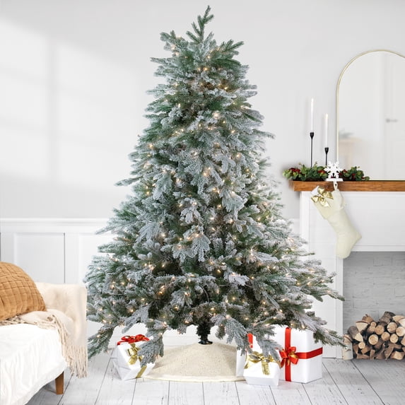 Northlight 7.5' Prelit Artificial Christmas Tree Frosted Butte Fir - Clear Lights