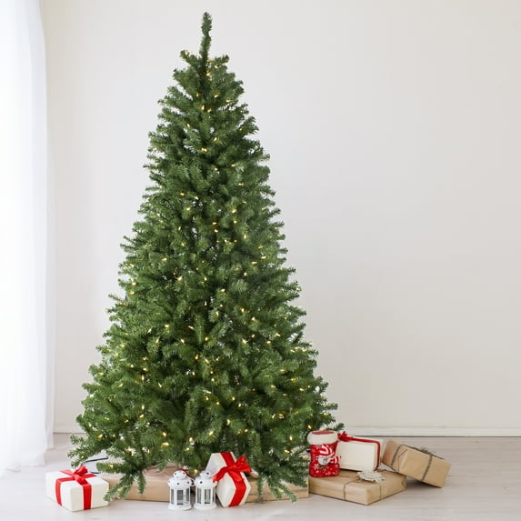 Northlight Pre-Lit Full Multi-Function Basset Pine Artificial Christmas Tree - 7.5' - Dual Color LED